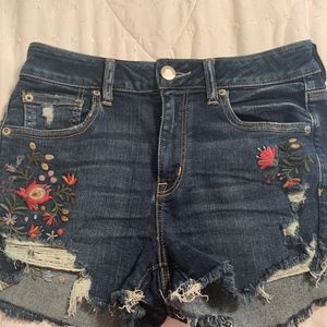 American Eagle Floral Jean Shorts